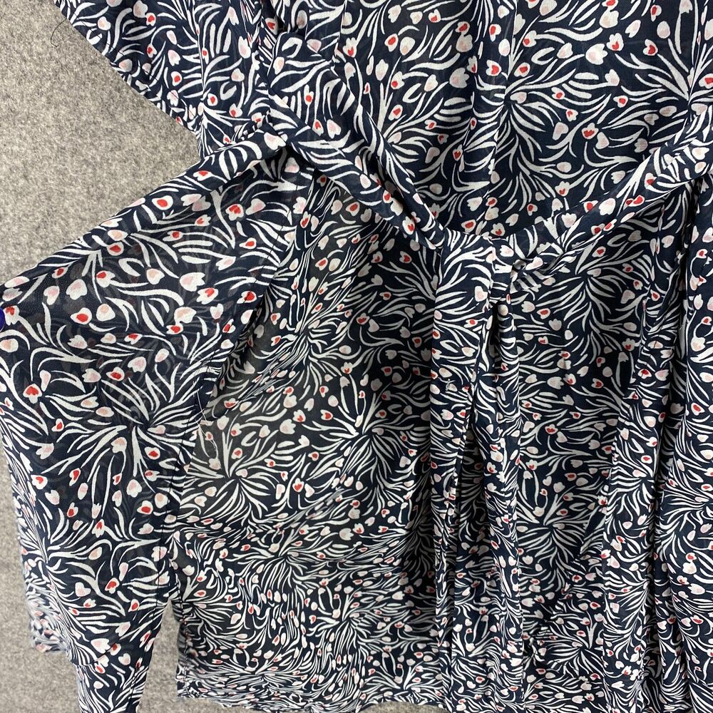 New Sonoma Dress Women Small Black Floral Belted Short Sleeve Open Front Casual - Picture 5 of 11
